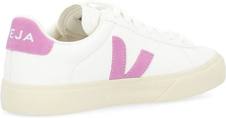 Veja Witte en paarse leren sneaker White Dames