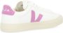 Veja Witte en paarse leren sneaker White Dames - Thumbnail 5