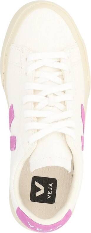 Veja Witte en paarse leren sneaker White Dames