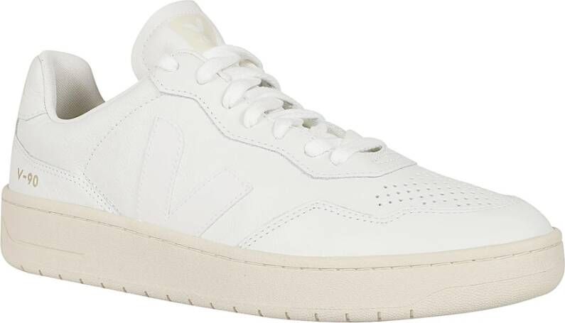 Veja Witte geperforeerde leren sneakers White Heren