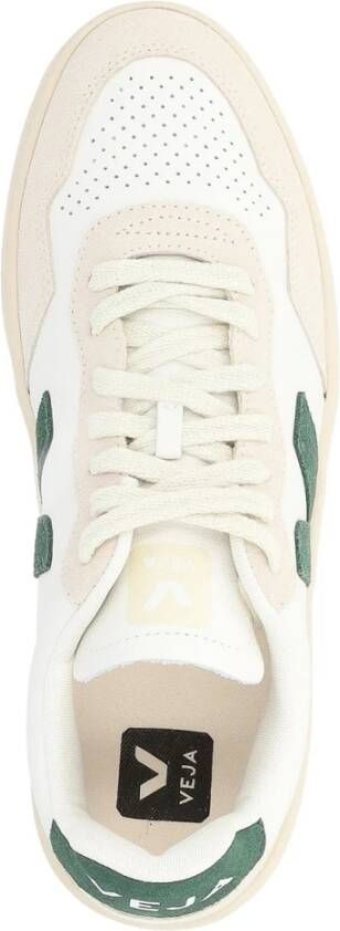 Veja Witte Groene Leren Sneaker V-90 White Heren