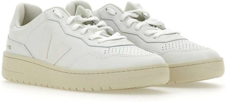 Veja Witte Herensneakers Leer Katoen White Heren