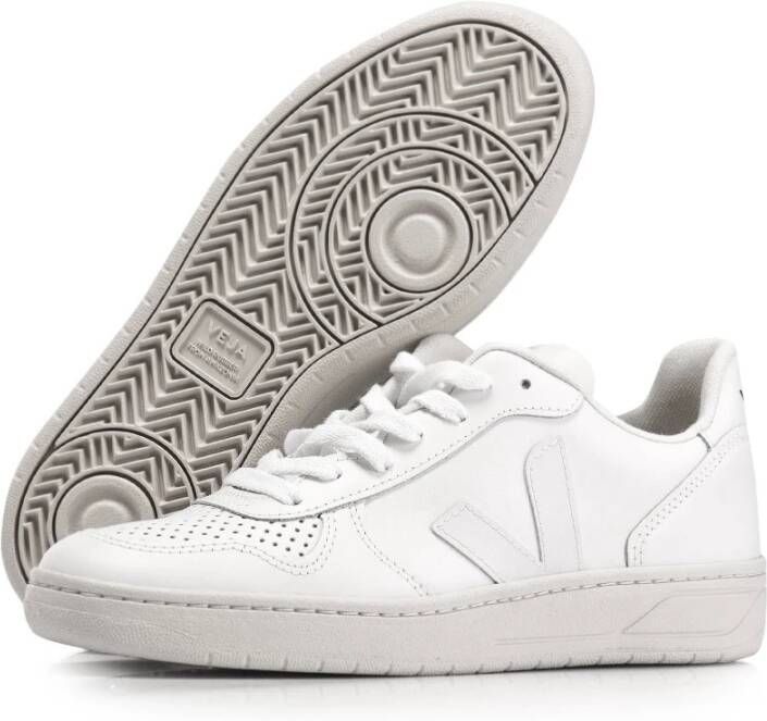 Veja Witte Leren Dames Sneakers V-11 White Dames