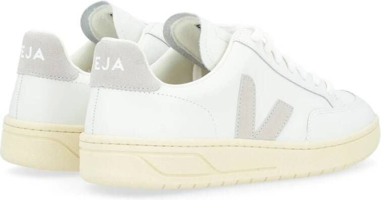 Veja Witte Leren Sneaker met Grijs Logo White Heren