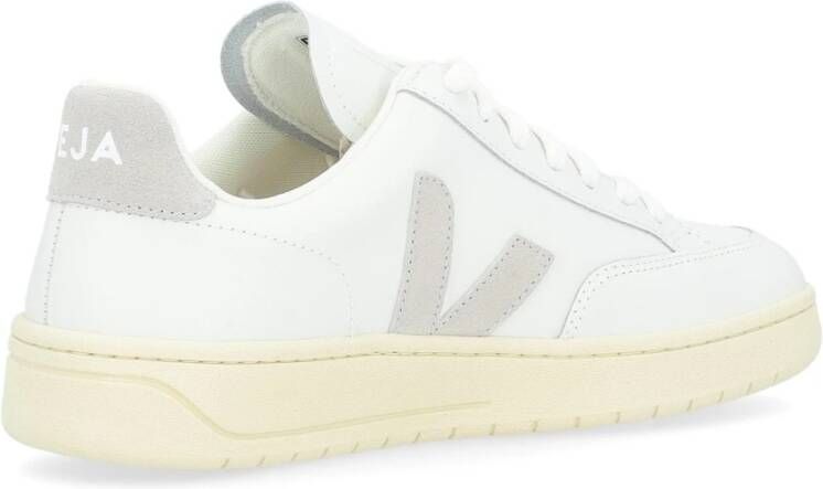 Veja Witte Leren Sneaker met Grijs Logo White Heren