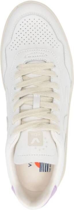 Veja Witte Leren Sneakers met Logo Print White Dames