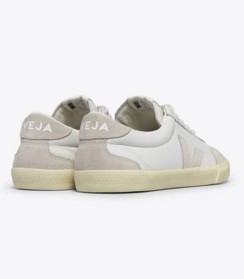 Veja Witte Leren Sneakers met Natuurlijke Details White Dames