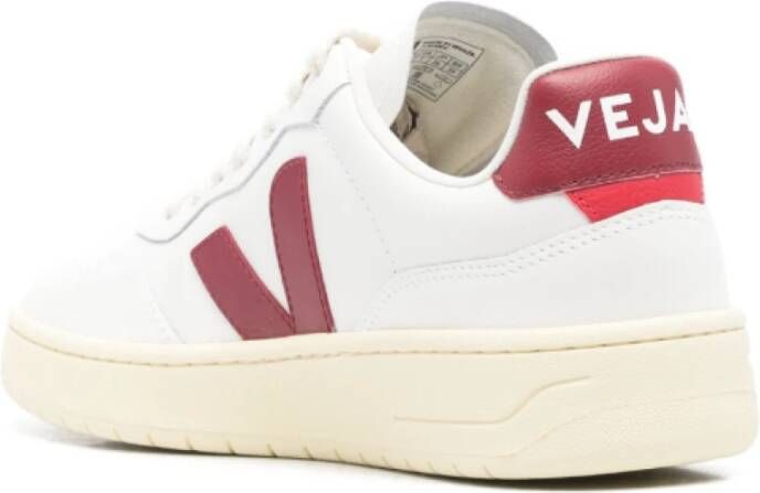 Veja Witte Leren Sneakers met Rood Logo White Heren