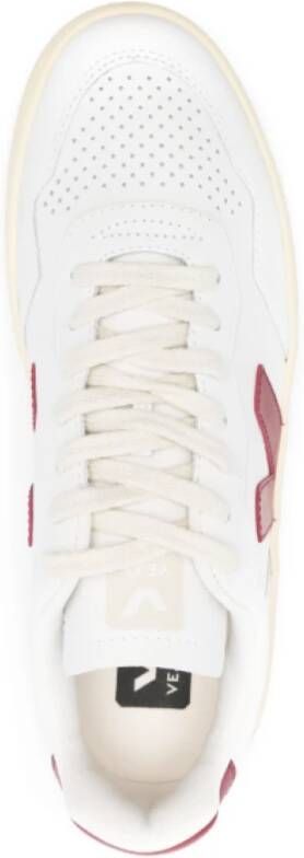 Veja Witte Leren Sneakers met Rood Logo White Heren