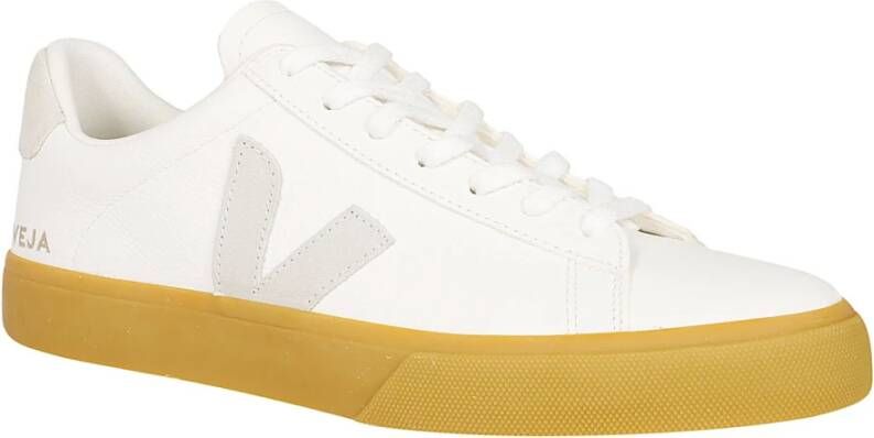 Veja Witte leren sneakers met suède detail White Heren