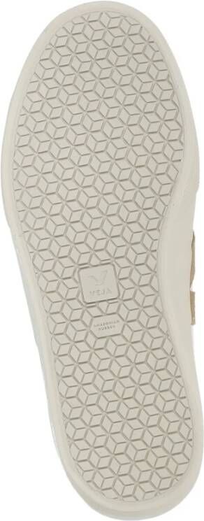 Veja Witte Leren Sneakers Ronde Neus Logo White Dames