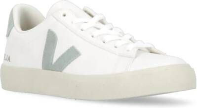 Veja Witte Leren Sneakers Ronde Neus Vetersluiting White Dames