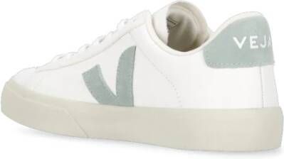 Veja Witte Leren Sneakers Ronde Neus Vetersluiting White Dames