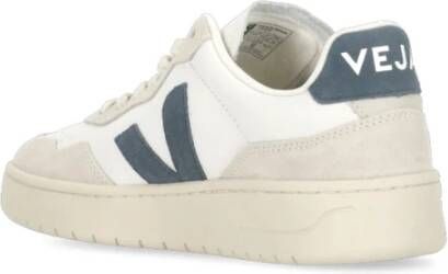 Veja Witte Leren Sneakers Ronde Neus Vetersluiting White Dames