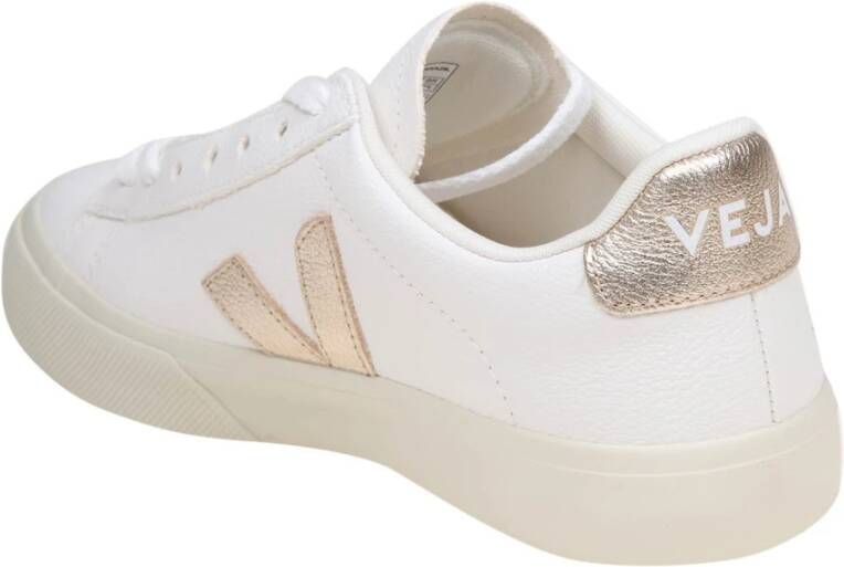 Veja Witte Leren Sneakers Ronde Neus White Dames