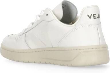 Veja Witte Leren Sneakers Ronde Neus White Dames