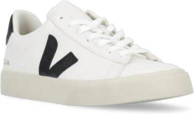 Veja Witte Leren Sneakers Ronde Neus White Heren