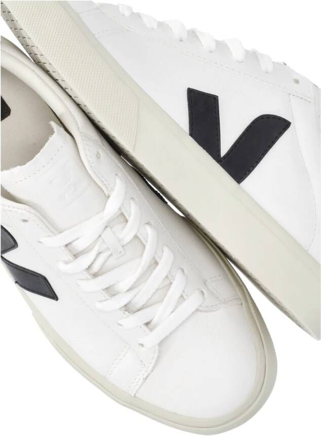 Veja Witte Leren Sneakers Ronde Neus White Heren