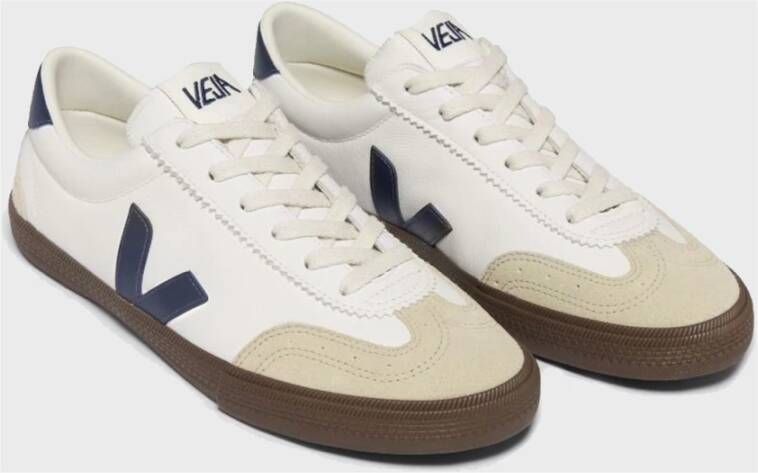 Veja Witte Leren Volley Sneakers Multicolor Dames