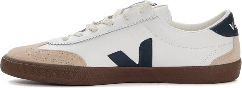 Veja Witte Nautische Schors Leren Sneakers Beige Heren