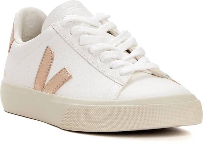 Veja Witte Platine Leren Sneakers White Dames