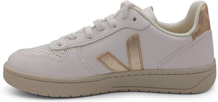 Veja Witte Platte Leren Sneakers White Dames