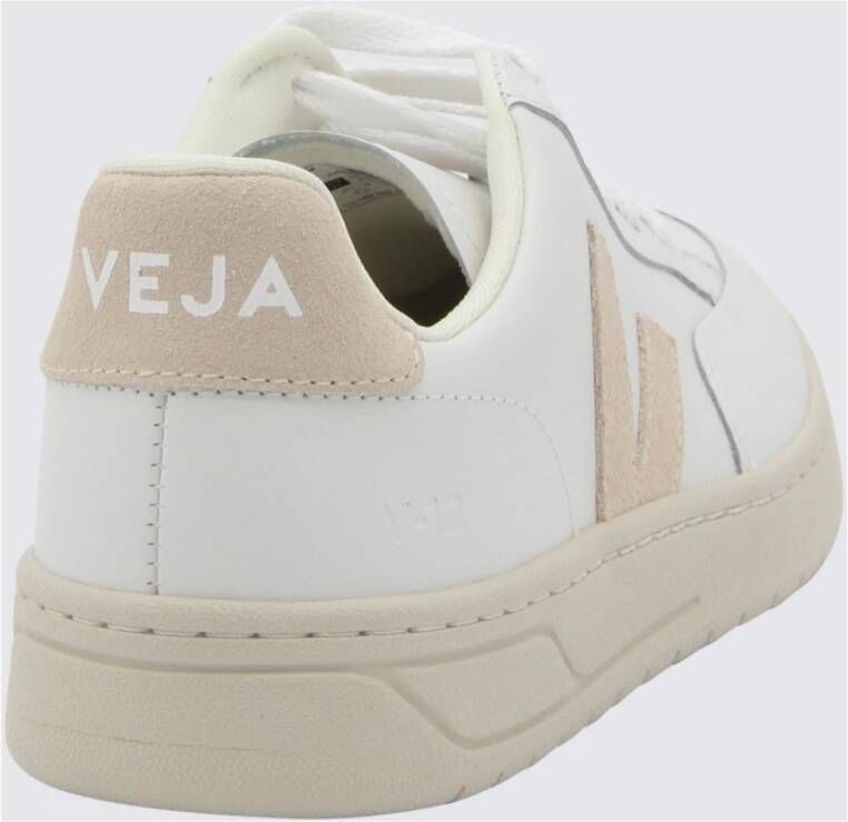 Veja Witte Roze Leren V-12 Sneakers White Dames