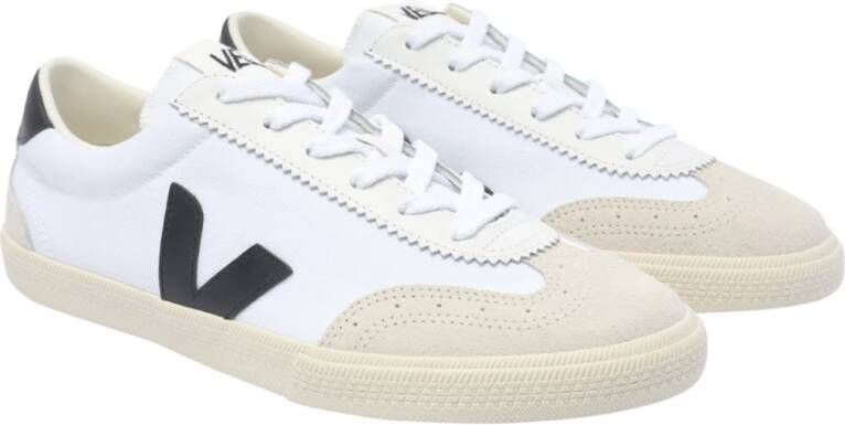 Veja Witte Volley Sneakers Stof Leer Rubber White Heren