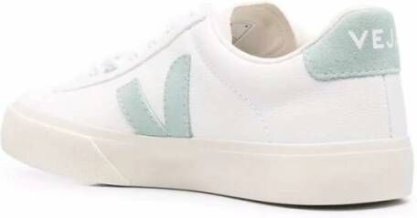 Veja Witte groene leren Campo sneakers White Dames