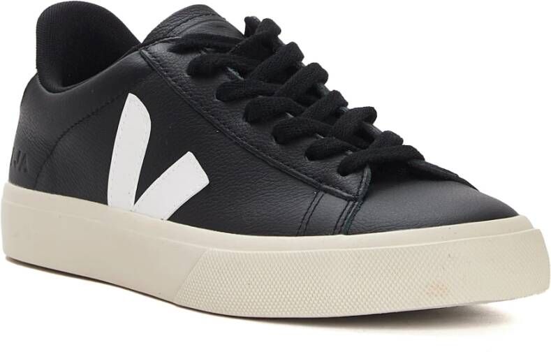 Veja Zwart Wit Leren Sneakers Aw24 Black Dames