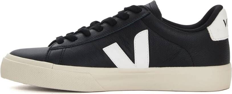 Veja Zwart Wit Leren Sneakers Aw24 Black Dames