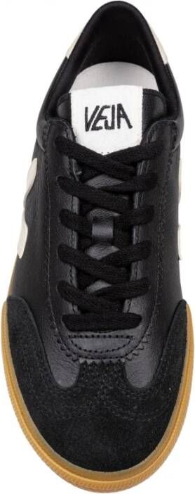 Veja Zwarte Leren Volley Sneakers Black Dames