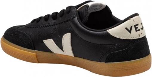 Veja Zwarte Leren Volley Sneakers Black Dames