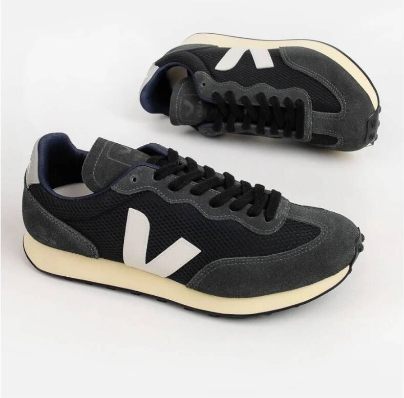 Veja Zwarte Sneakers met Witte Details Black Heren