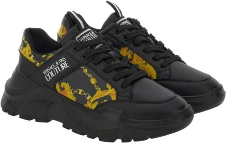 Versace Barok Print Zwarte Sneakers Black Heren