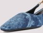 Versace Blauwe Barocco Denim Slingback Pumps Blue Dames - Thumbnail 3