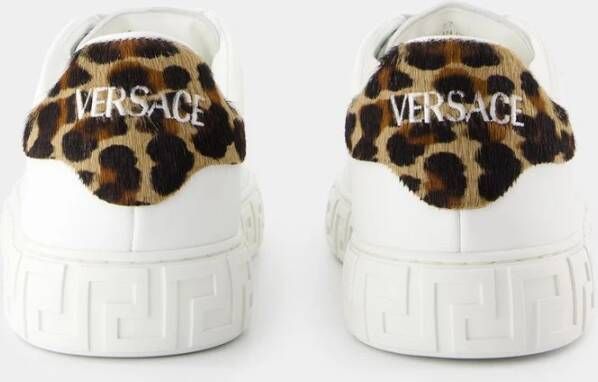 Versace Canvas Sneakers Wit Ronde Neus White Dames