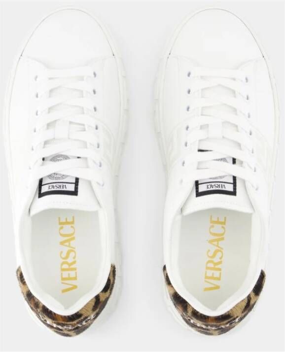 Versace Canvas Sneakers Wit Ronde Neus White Dames