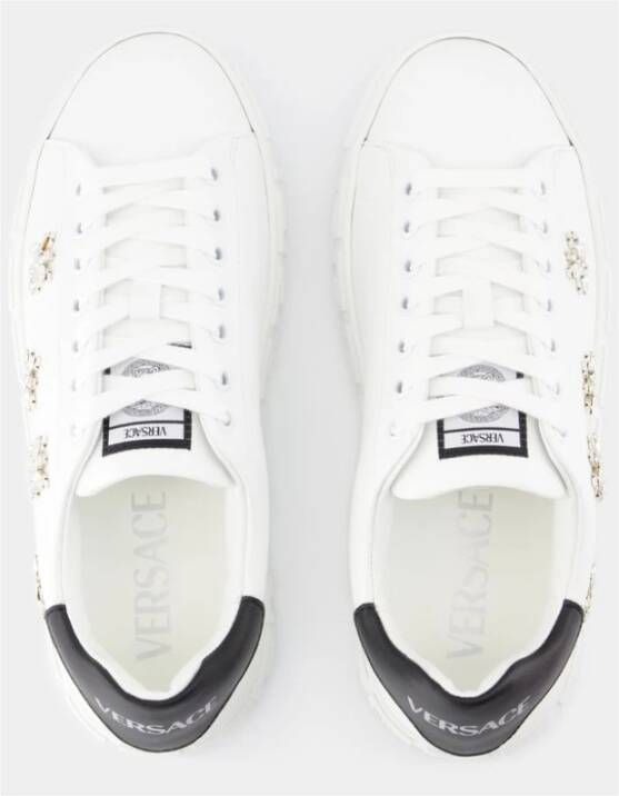 Versace Canvas Witte Sneakers La Greca White Dames