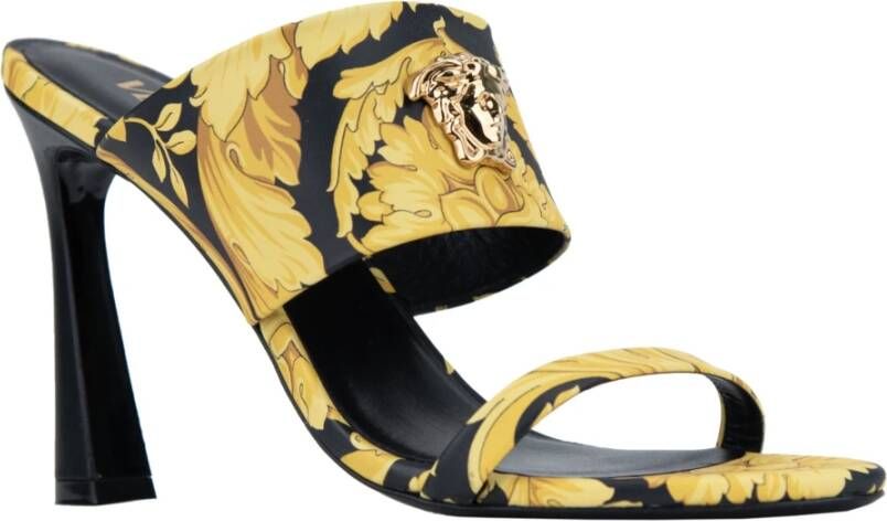 Versace Dames Leren Instap Sandalen Yellow Dames