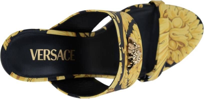 Versace Dames Leren Instap Sandalen Yellow Dames