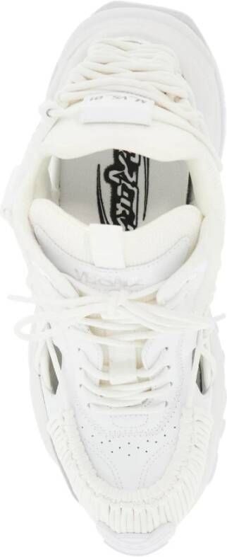 Versace Futuristische Leren Sneakers met Koordweefsel White Dames