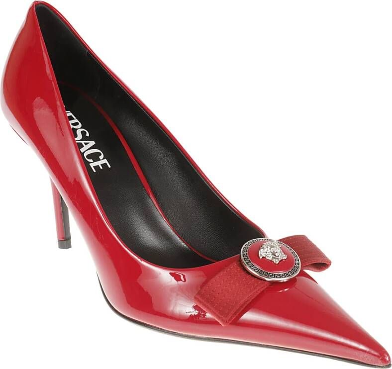 Versace Gehakte kalfsleren pomp Red Dames