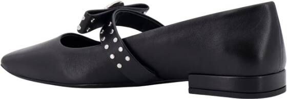 Versace Gestudde Leren Ballerina met Medusa Detail Black Dames