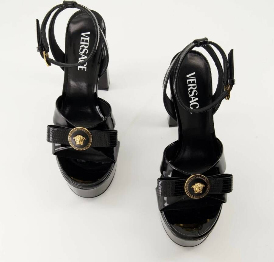 Versace Gianni Ribbon Hak Sandalen Black Dames