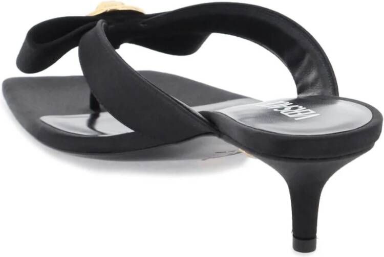 Versace Ribbon Thong Mules Black Dames