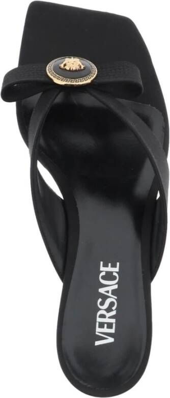 Versace Ribbon Thong Mules Black Dames