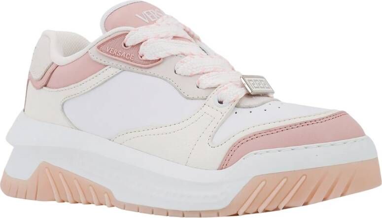 Versace Greca Detail Leren Sneakers White Dames