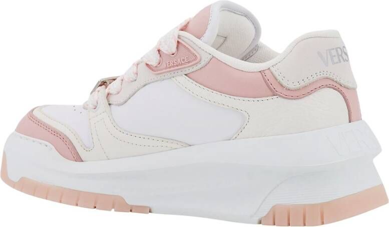 Versace Greca Detail Leren Sneakers White Dames