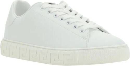 Versace Grieks Print Leren Sneakers White Dames